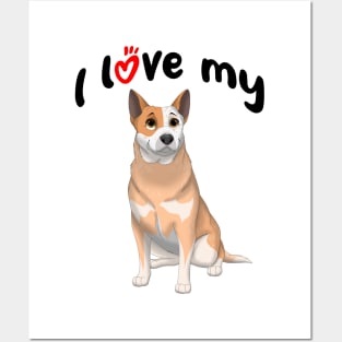 I Love My Red Australian Cattle Dog Red Heeler Posters and Art